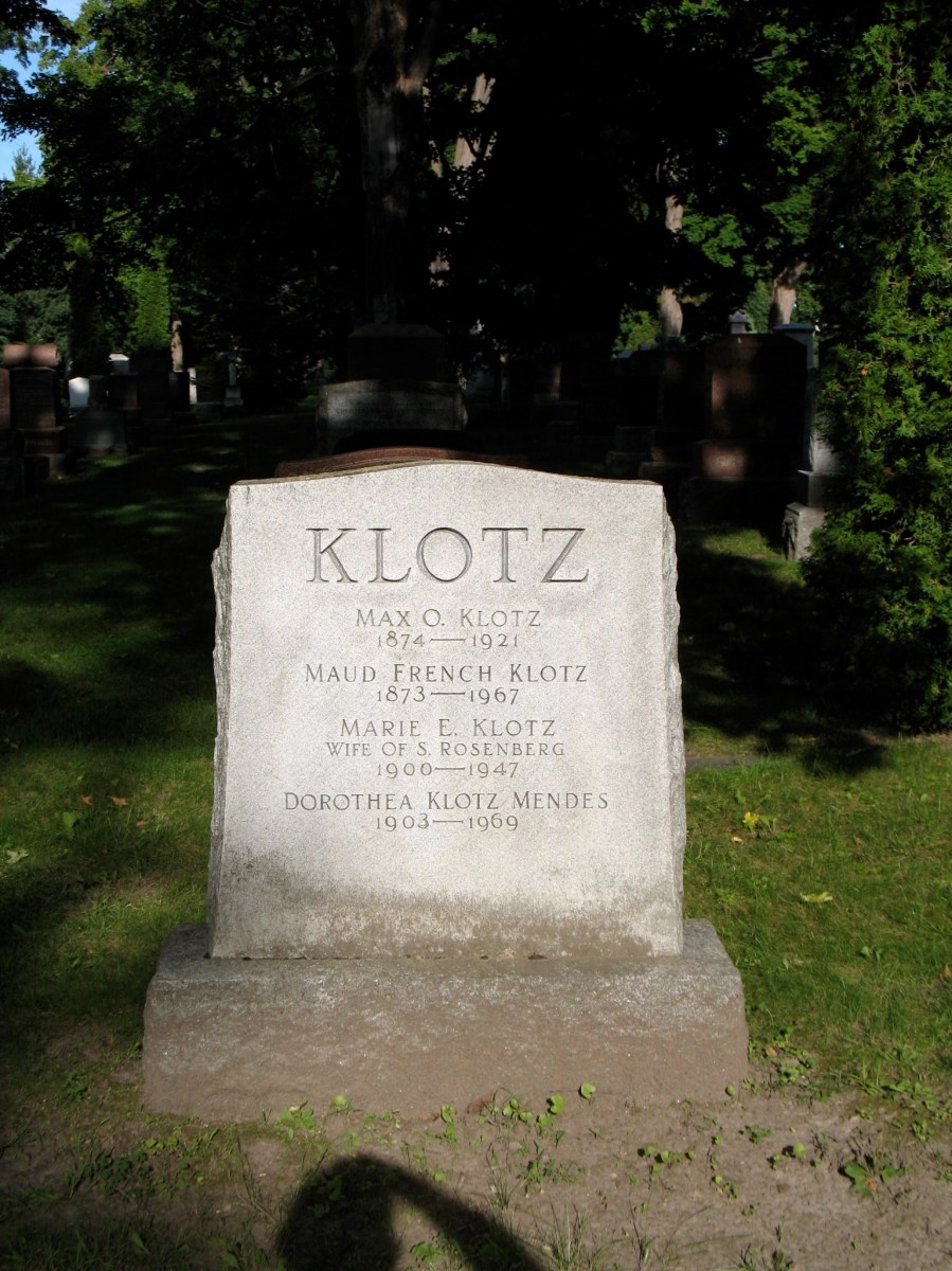 Grave of Max Klotz and family, Beechwood Cemetery, Ottawa